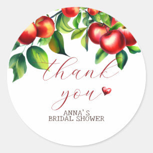 Sticker Rond Pomme rouge douche nuptiale