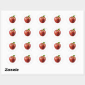 Sticker Rond Pomme rouge fraîche (Feuille)