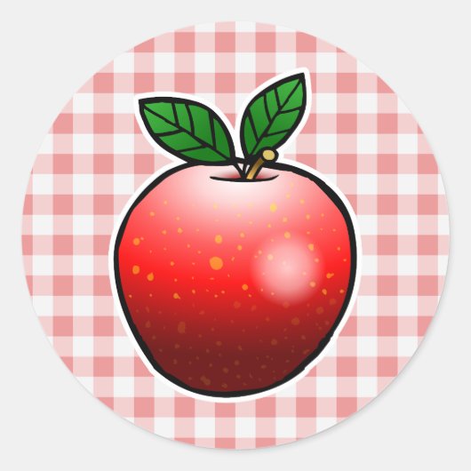 Sticker Rond Pomme Rouge Sucrée (Devant)