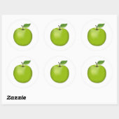 Sticker Rond Pomme verte  (Feuille)
