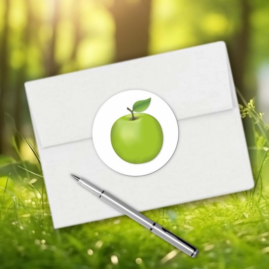 Sticker Rond Pomme verte 