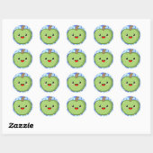 Sticker Rond Pomme verte (Feuille)