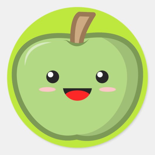 Sticker Rond Pomme verte (Devant)