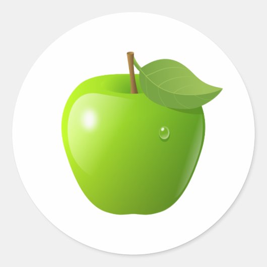 Sticker Rond Pomme verte (Devant)