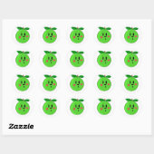 Sticker Rond Pomme Verte Visage (Feuille)