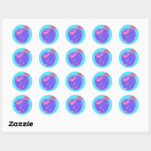 Sticker Rond Pomme violette (Feuille)