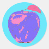 Sticker Rond Pomme violette (Devant)