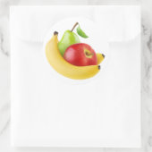 Sticker Rond Pommes, bananes et poires (Sac)