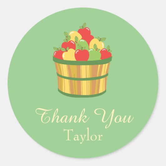 Sticker Rond Pommes de Merci (Devant)
