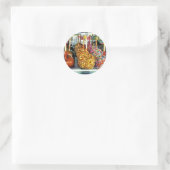 Sticker Rond Pommes en caramel avec arrosages et noix (Sac)