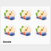 Sticker Rond Pommes et bleuets (Feuille)