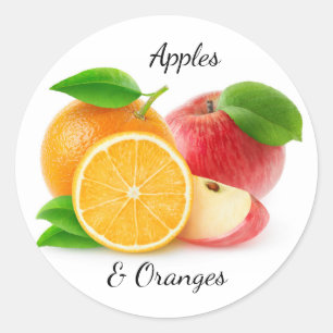 Sticker Rond Pommes et oranges