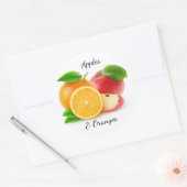 Sticker Rond Pommes et oranges (Enveloppe)