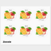 Sticker Rond Pommes et oranges (Feuille)