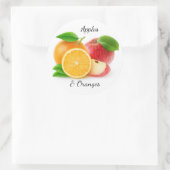 Sticker Rond Pommes et oranges (Sac)