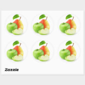 Sticker Rond Pommes et poires (Feuille)