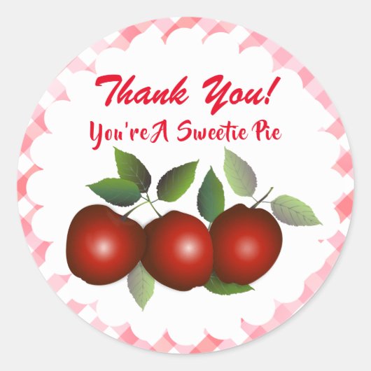 Sticker Rond Pommes Rouges Fruit | Merci (Devant)