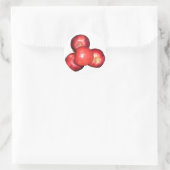 Sticker Rond Pommes rouges sucrées et crêpes - Impression de fr (Sac)