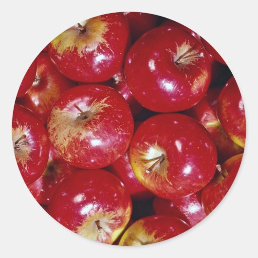 Sticker Rond Pommes rouges uniques (Devant)