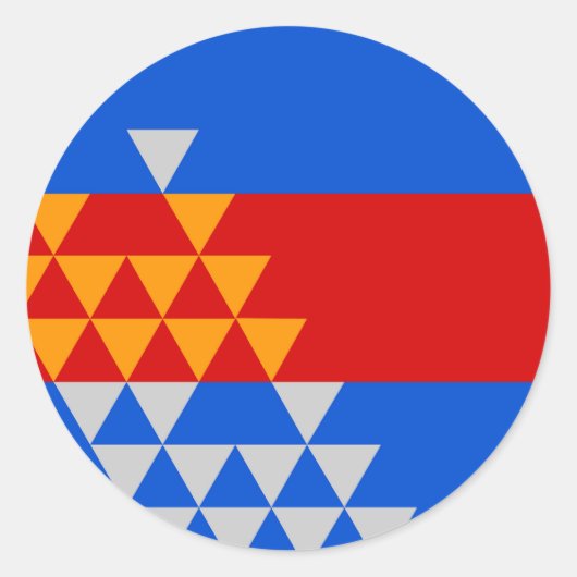 Sticker Rond Pomo Indice Drapeau symbole ethnique Amérique indi (Devant)