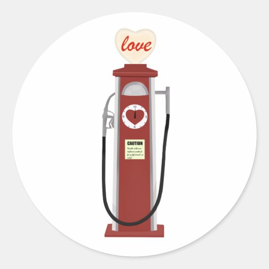 Sticker Rond Pompe à gaz d'amour (Devant)