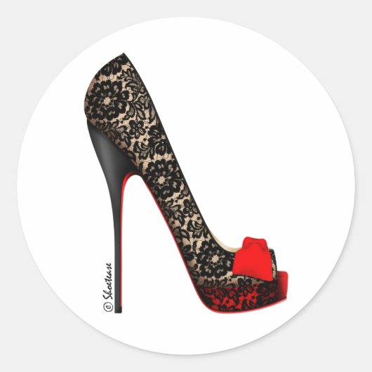 Sticker Rond Pompe de plateforme Peep Toe (Devant)