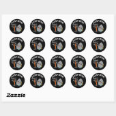 Sticker Rond Pompe Fer amusant Exercice Pun Dark BG (Feuille)