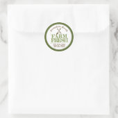 Sticker Rond 'POMPE' FRAIS DE FERME Faded Green on White (Sac)