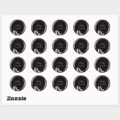 Sticker Rond Pompes roses et diamants personnalisables (Feuille)
