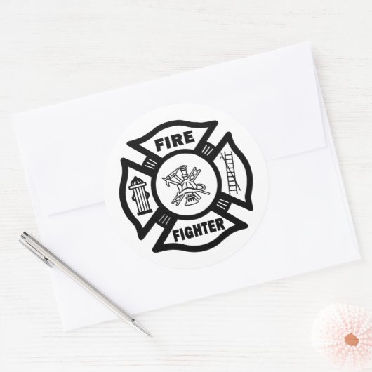 Sticker Rond Pompier (Enveloppe)