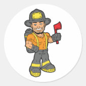 Sticker Rond Pompier Avec Un Axe (Devant)
