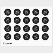 Sticker Rond Pompier Drapeau Américain Ligne Rouge Fine Pompier (Feuille)