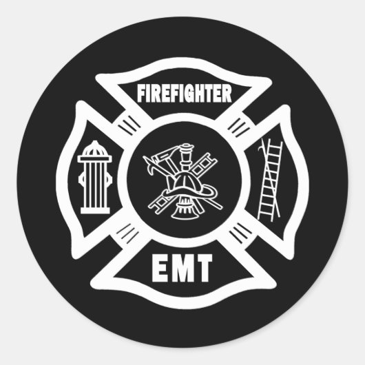 Sticker Rond Pompier EMT (Devant)