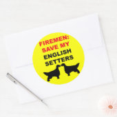 Sticker Rond Pompier Enregistrer Mes Paramètres Anglais (Enveloppe)