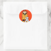 Sticker Rond Pompier et chien (Sac)
