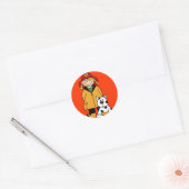 Sticker Rond Pompier et chien (Enveloppe)