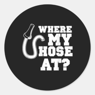 Sticker Rond Pompier Hose Humour Adulte Pour Les Pompiers