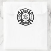 Sticker Rond Pompier maltais (Sac)