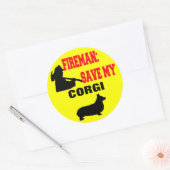 Sticker Rond Pompier Sauver Mon Corgi (Enveloppe)