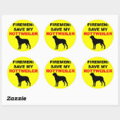 Sticker Rond Pompier Sauver Mon Rottweiler (Feuille)