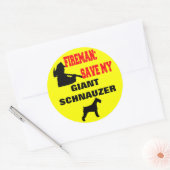 Sticker Rond Pompier Sauver Mon Schnauzer Géant (Enveloppe)