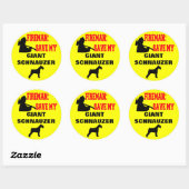 Sticker Rond Pompier Sauver Mon Schnauzer Géant (Feuille)