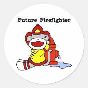 Sticker Rond Pompier Sock Monkey Future