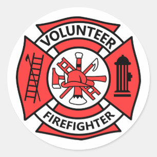 Sticker Rond Pompier volontaire