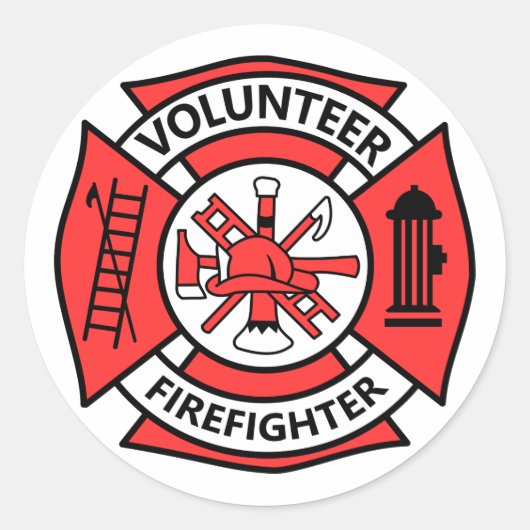 Sticker Rond Pompier volontaire (Devant)