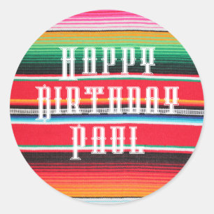 Sticker Rond poncho mexicain personnalisé serape  