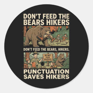 Sticker Rond Ponctuation grammaticale amusante sauve les randon