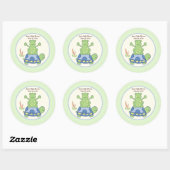 Sticker Rond Pond Friends Anniversaire Baby shower Favoriser St (Feuille)
