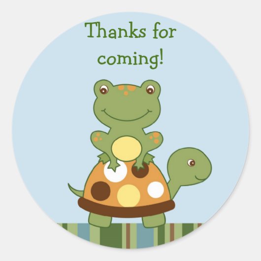 Sticker Rond Pond Friends Frog Turtle Enveloppe Phoques (Devant)