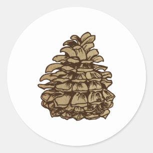 Sticker Rond Ponderosa Pine Cône Arrière-plan